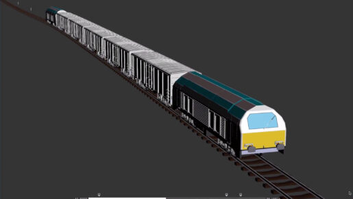 3D train running simulation